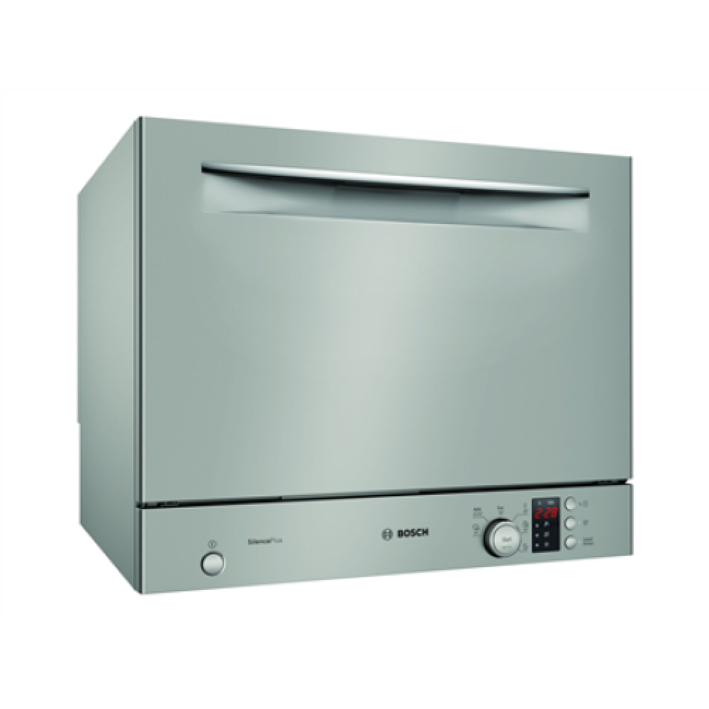 Table , Dishwasher , SKS62E38EU , Width 55 cm , Number of place settings 6 , Number of programs 6 , Energy efficiency class F , Display , AquaStop function , Silver Inox