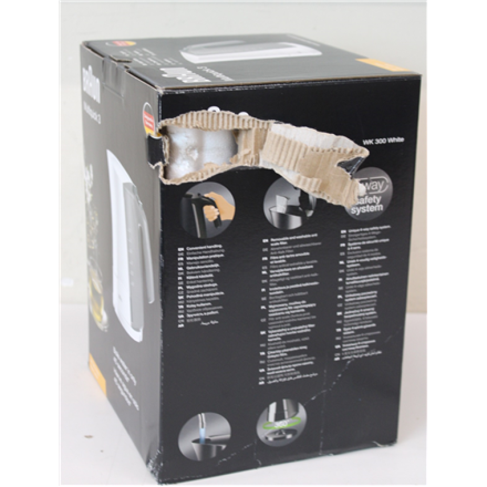SALE OUT. Braun Kettle , WK 300 , Standard , 2200 W , 1.7 L , Plastic , 360° rotational base , White , DAMAGED PACKAGING