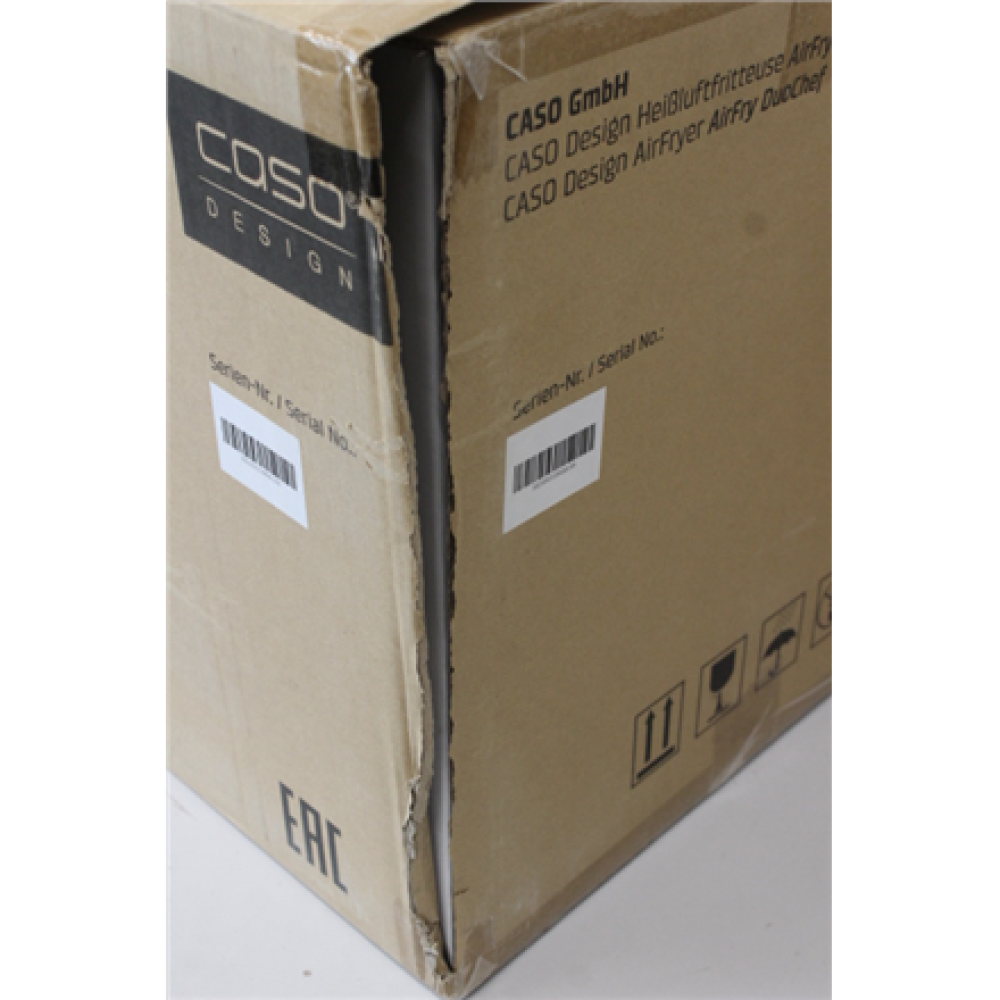 SALE OUT. Caso 03186 Air Fryer Duo Chef, Total capacity 14L, 2200W, Black , Caso Air Fryer , DuoChef , Power 2200 W , Capacity 14 L , Black , UNPACKED, DAMAGED PACKAGING, SCRATCHED ON CORPUS, DENT ON FRONT , 24 month(s)