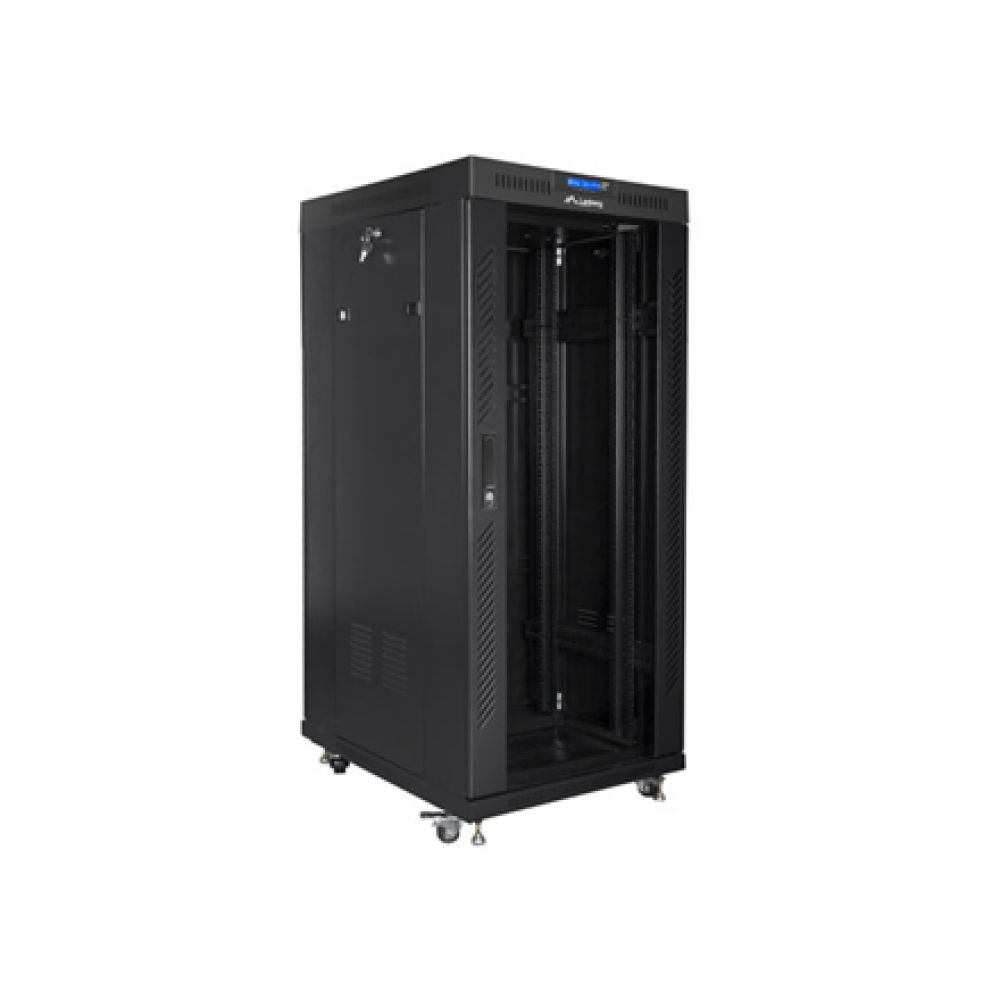Lanberg , Rack cabinet 19 free-standing 27U/800x1000 (flat pack) with glass door, LCD , FF01-8027-12BL , Black
