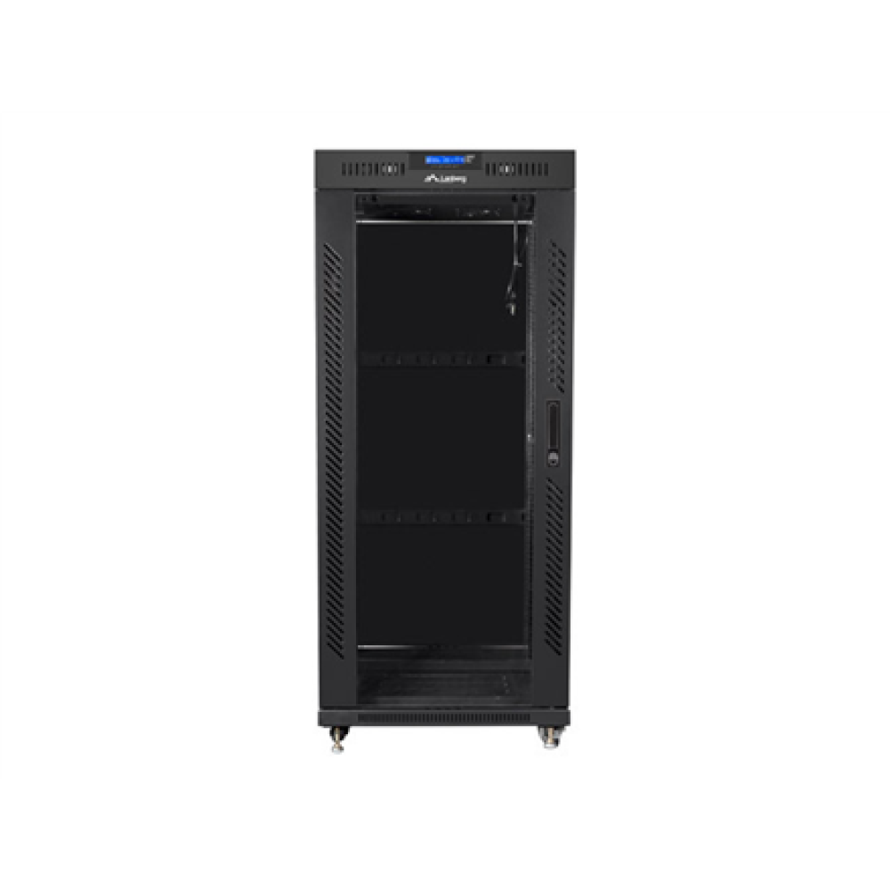 Lanberg , Rack cabinet 19 free-standing 27U/800x1000 (flat pack) with glass door, LCD , FF01-8027-12BL , Black