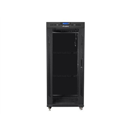 Lanberg , Rack cabinet 19 free-standing 27U/800x1000 (flat pack) with glass door, LCD , FF01-8027-12BL , Black