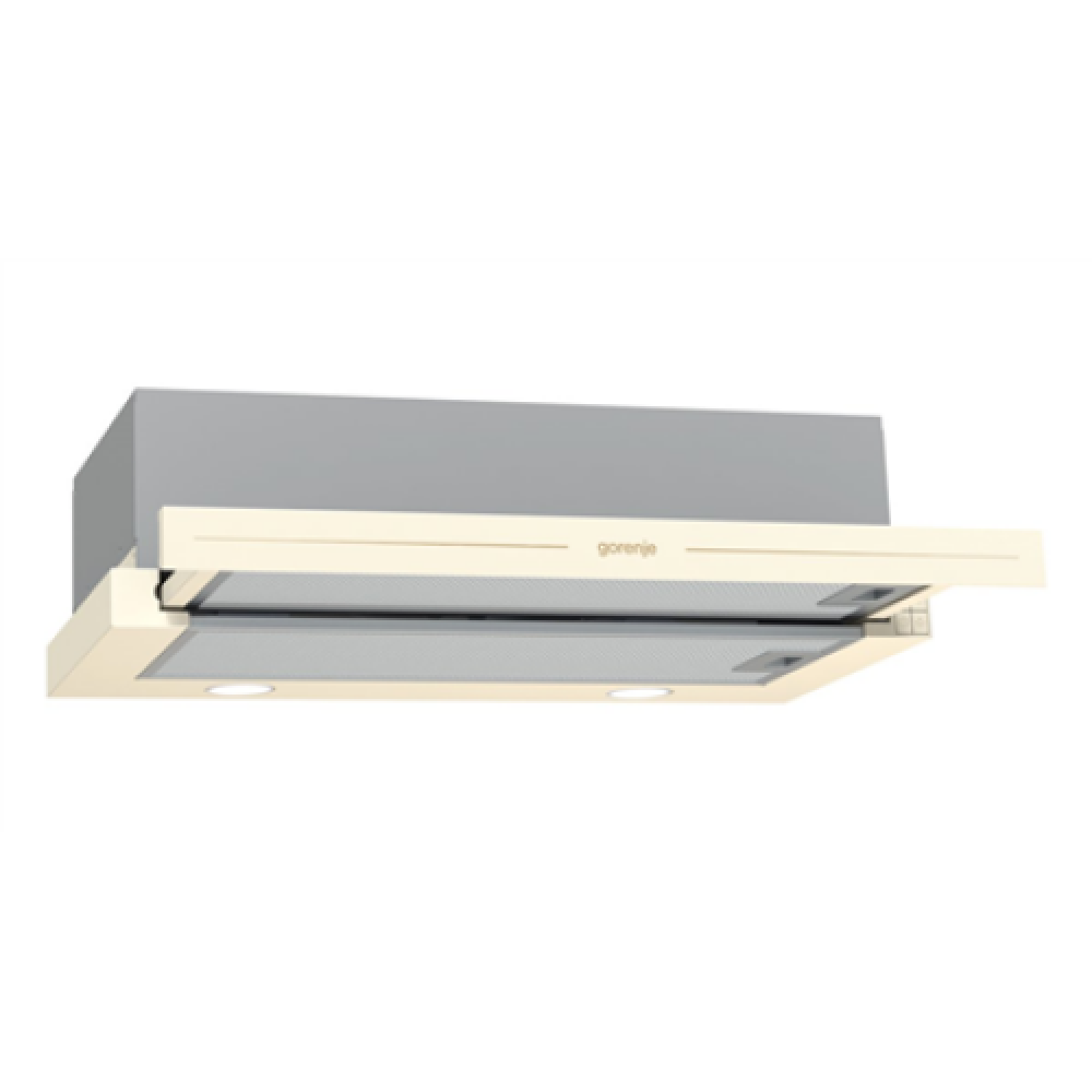 Gorenje Hood BHP62CLI Telescopic, Energy efficiency class C, Width 60 cm, 435 m³/h, Mechanical control, LED, Ivory