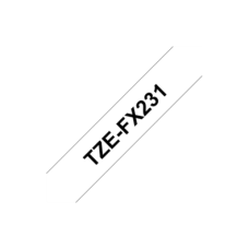Brother , TZe-FX231 Flexible ID Laminated Tape , Black on White , TZe , 8 m , 1.2 cm