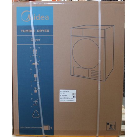 SALE OUT. , Midea Dryer Machine , MD110H80/W-HR , Energy efficiency class E , Front loading , 8 kg , Heat pump , LED , Depth 60 cm , White , DAMAGED PACKAGING