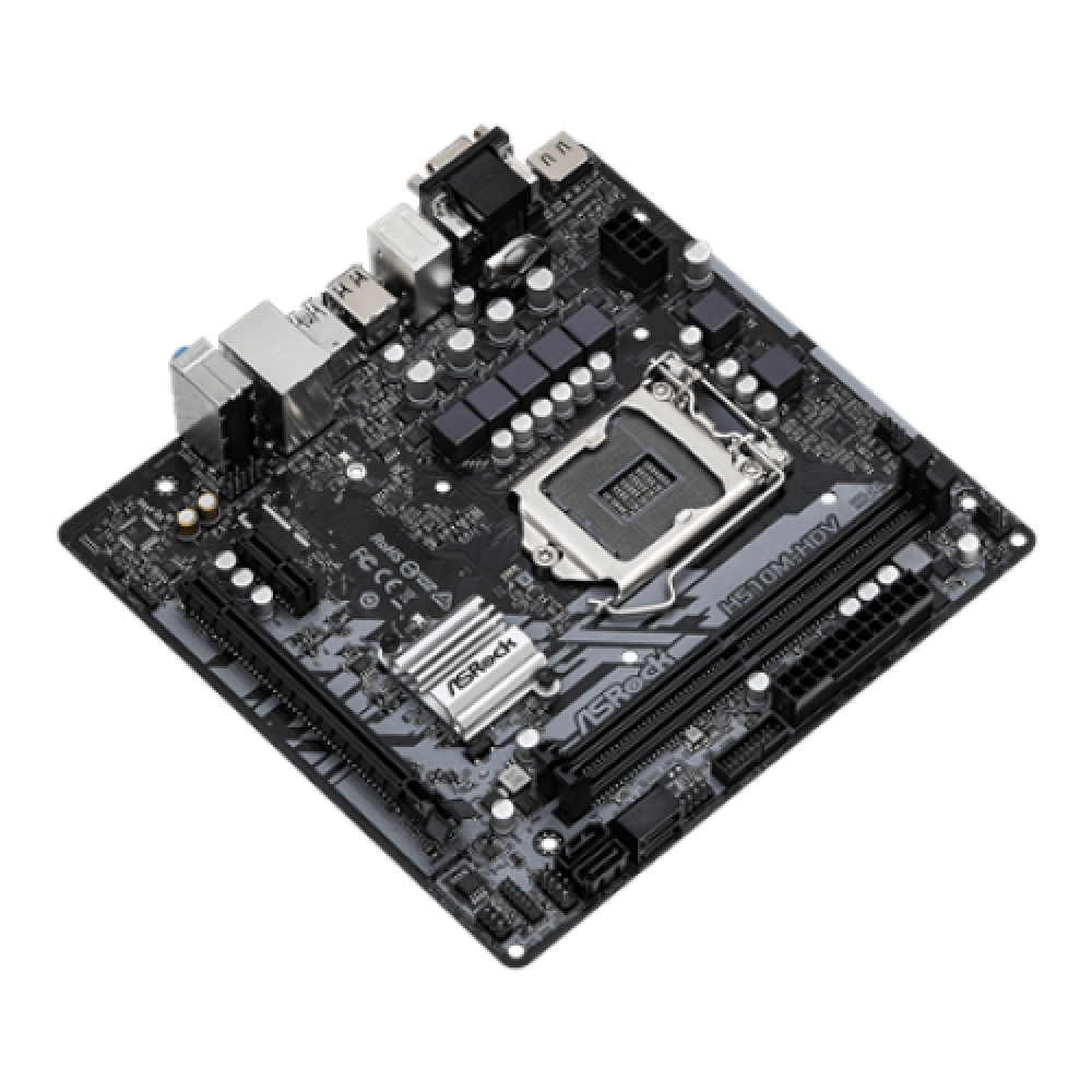 ASRock H510M-HDV R2.0 Processor family Intel, Processor socket LGA1200, DDR4 DIMM, Memory slots 2, Supported hard disk drive interfaces SATA, Number of SATA connectors 4, Chipset Intel H510, Micro ATX