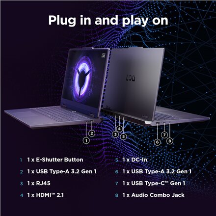 Lenovo LOQ Essential 15IRX11 , Luna Grey , 15.6 , IPS , FHD , 1920 x 1080 pixels , Anti-glare , Intel Core i5 , i5-13450HX , 16 GB , SO-DIMM DDR5 , Solid-state drive capacity 512 GB , NVIDIA GeForce RTX 5050 , GDDR7 , 8 GB , Windows 11 Home , 802.11ax , B