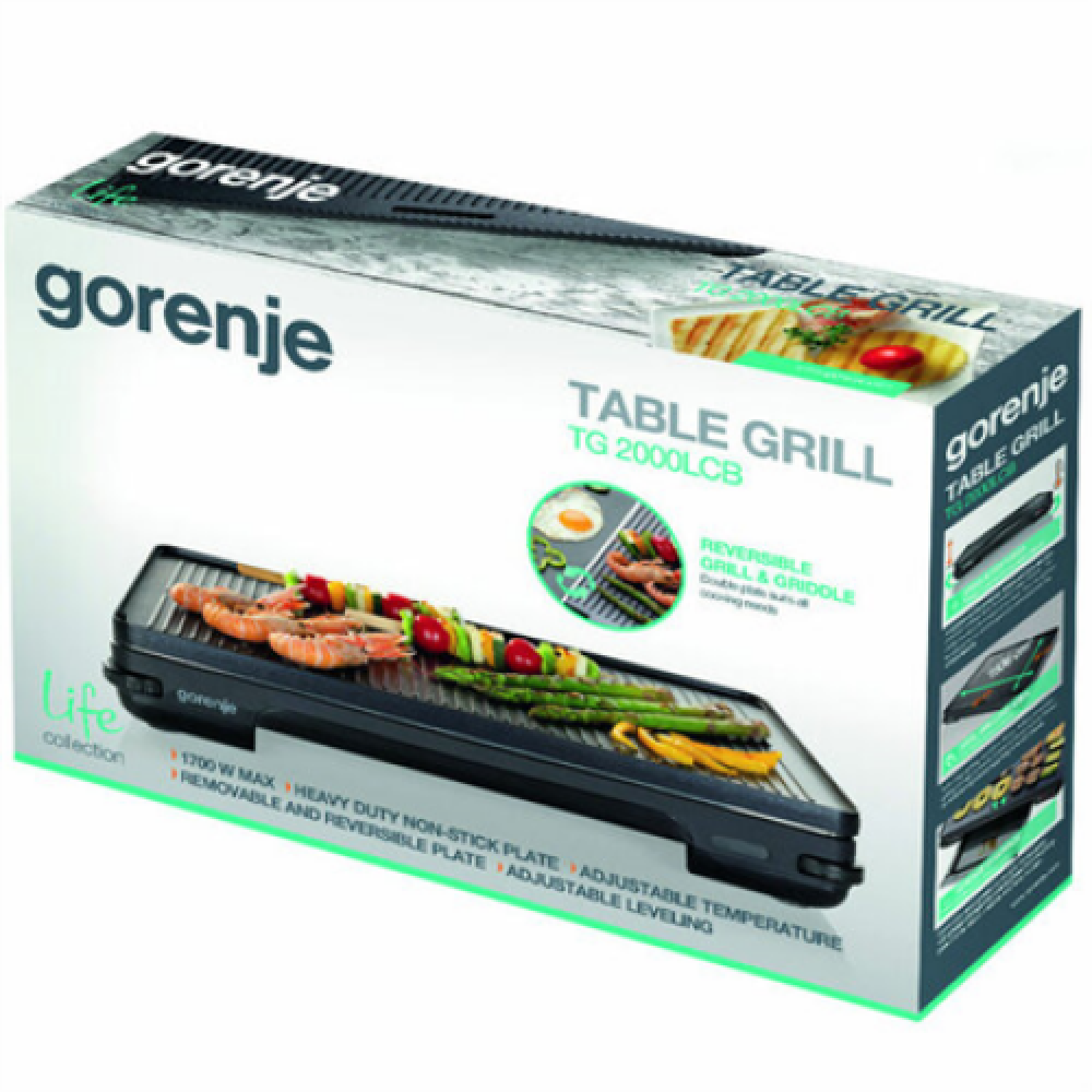 Gorenje , Grill , TG2000LCB , Table , 2000 W , Black