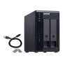 QNAP 2 Bay USB Type-C Direct Attached Storage with Hardware RAID , TR-002 , Micro , 6 GB , Black