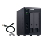 QNAP 2 Bay USB Type-C Direct Attached Storage with Hardware RAID , TR-002 , Micro , 6 GB , Black