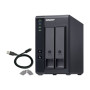 QNAP 2 Bay USB Type-C Direct Attached Storage with Hardware RAID , TR-002 , Micro , 6 GB , Black