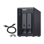 QNAP 2 Bay USB Type-C Direct Attached Storage with Hardware RAID , TR-002 , Micro , 6 GB , Black