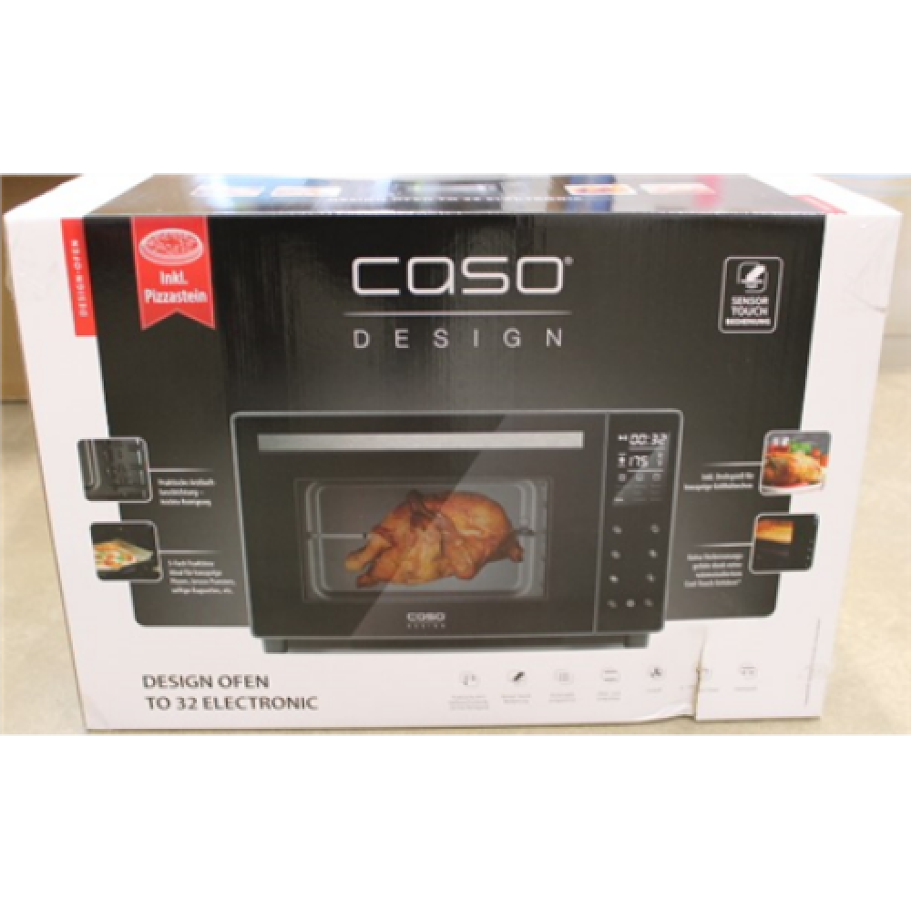 SALE OUT. Caso , TO 32 , Electronic Oven , Easy to clean: Interior with high-quality anti-stick coating , Black , DAMAGED PACKAGING, SCRATCHED ON BOTTOM , 1530 W , Caso , Electronic Oven , TO 32 , Easy to clean: Interior with high-quality anti-stick coati