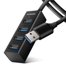AXAGON Miniature metal four-port USB 3.2 Gen 1 hub , HUE-M1AL