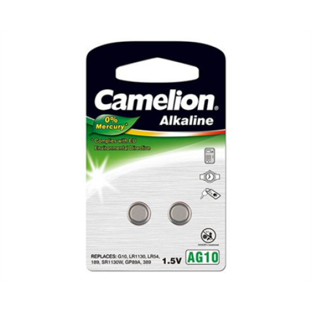 Camelion , AG10/LR54/LR1130/389 , Alkaline Buttoncell , 2 pc(s)
