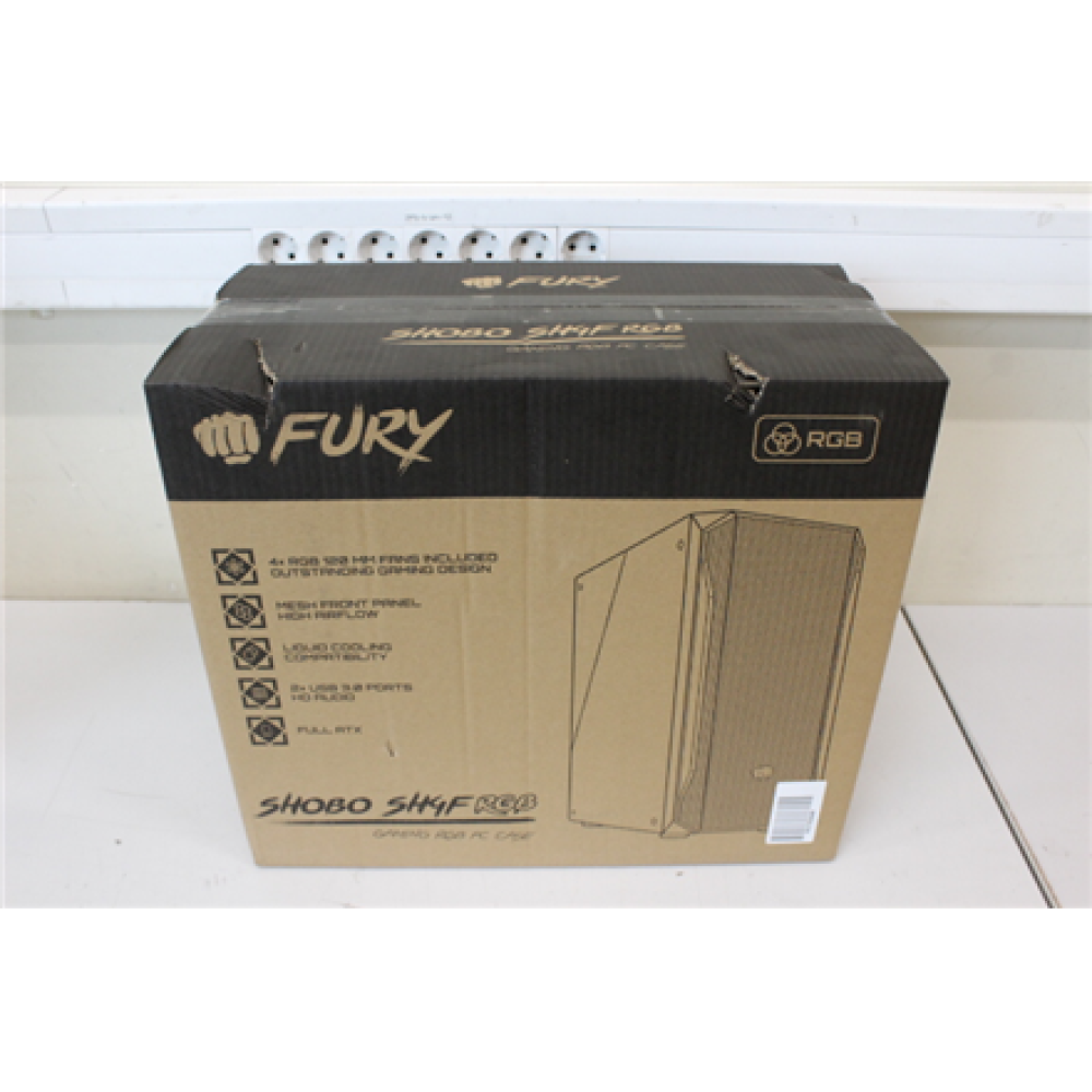 SALE OUT. FURY SHOBO SH4F PC Case Midi Tower, Black , Fury DAMAGED PACKAGING
