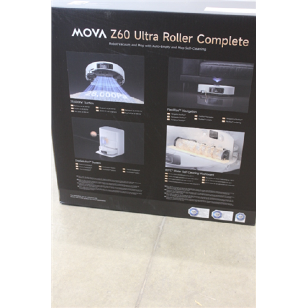 SALE OUT. MOVA Z60 Ultra Roller Complete Robot Vacuum, White , MOVA Robot Vacuum , Z60 Ultra Roller Complete , Wet&Dry , 6400 mAh , Dust capacity 3.2 L , 28000 Pa , White , DAMAGED PACKAGING