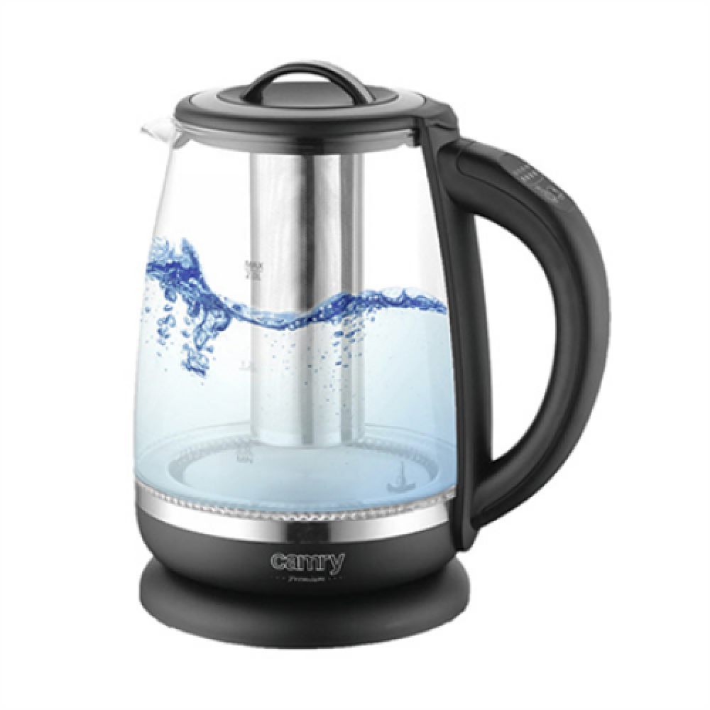 Camry , Kettle , CR 1290 , Standard , 2200 W , 2 L , Plastic/glass , 360° rotational base , Black/Transparent