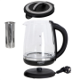 Camry , Kettle , CR 1290 , Standard , 2200 W , 2 L , Plastic/glass , 360° rotational base , Black/Transparent