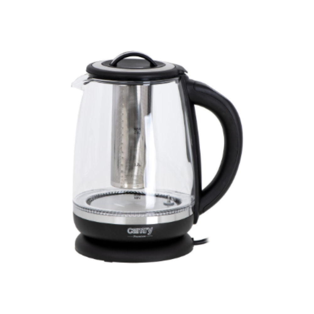 Camry , Kettle , CR 1290 , Standard , 2200 W , 2 L , Plastic/glass , 360° rotational base , Black/Transparent