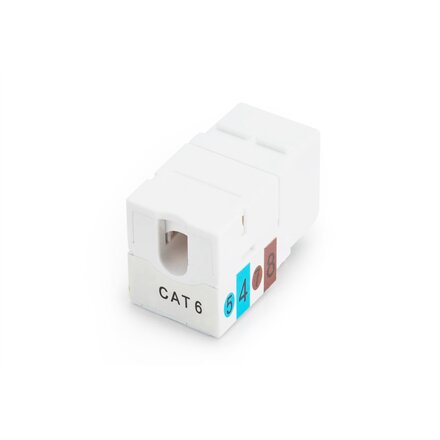 Class E CAT 6 Keystone Jack , DN-93601 , Unshielded RJ45 to LSA , Cable installation via LSA strips, color coded according to EIA/TIA 568 A & B; The Cat 6 keystone module supports transmission speeds of up to 1 GBit/s & 250 MHz in connection with 