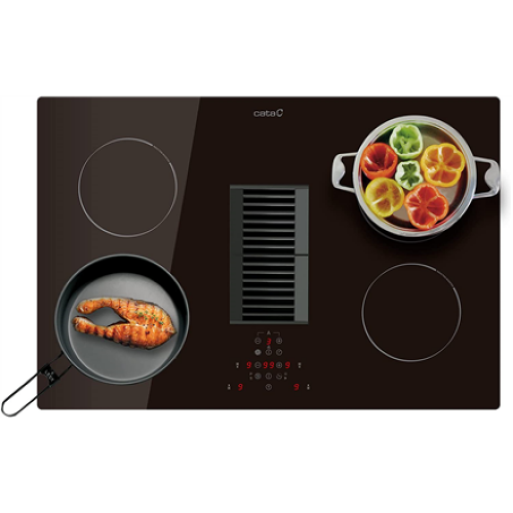 CATA AD7744 Induction hob with built-in hood, Number of burners/cooking zones 4, Touch, Timer, Black