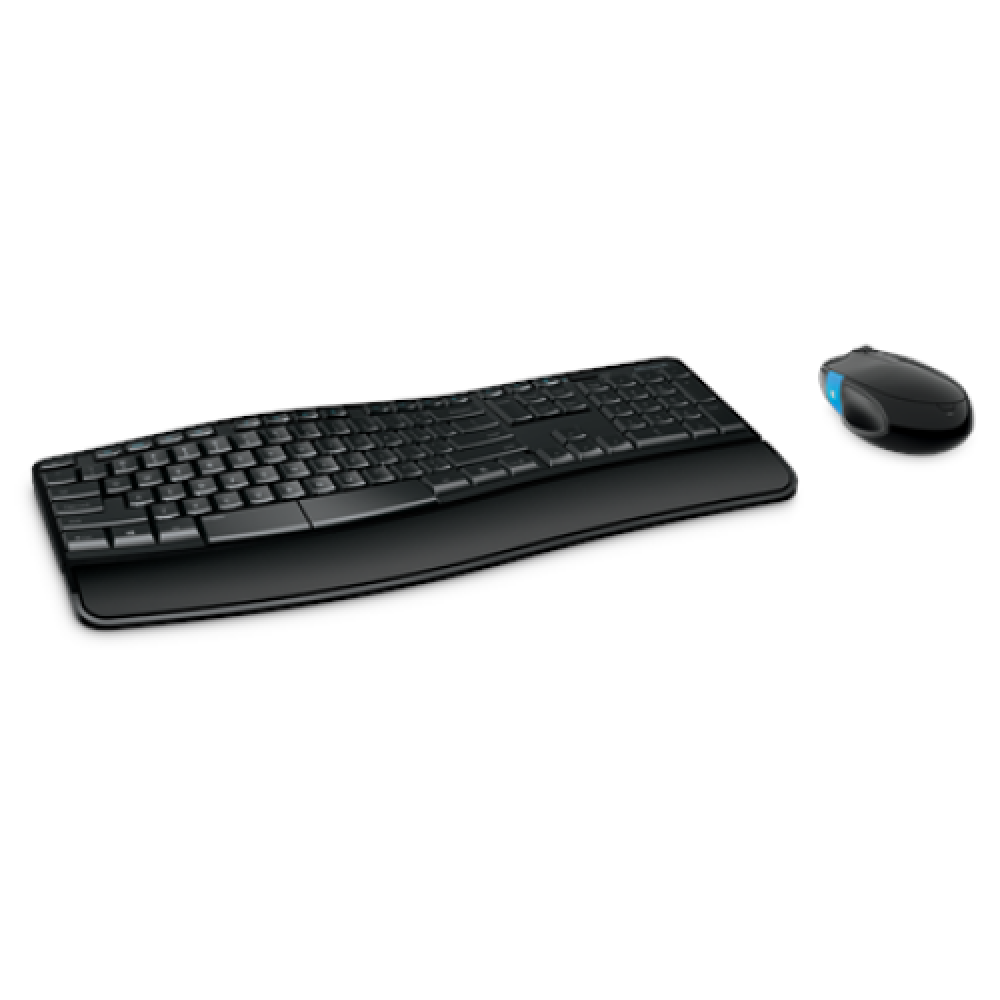 Microsoft L3V-00021 Sculpt Comfort Desktop Keyboard and Mouse Set Wireless Mouse included Batteries included EN Black Numeric keypad