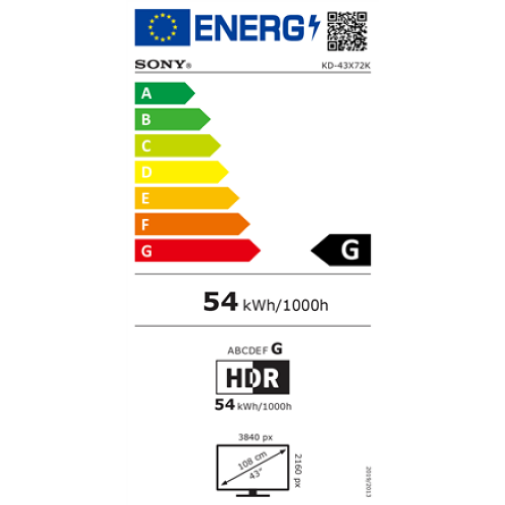 Sony KD43X72K 43 (108cm) 4K Ultra HD Android LED TV Sony TV KD43X72KPAEP 43 (108 cm) Smart TV Android 4K UHD Black