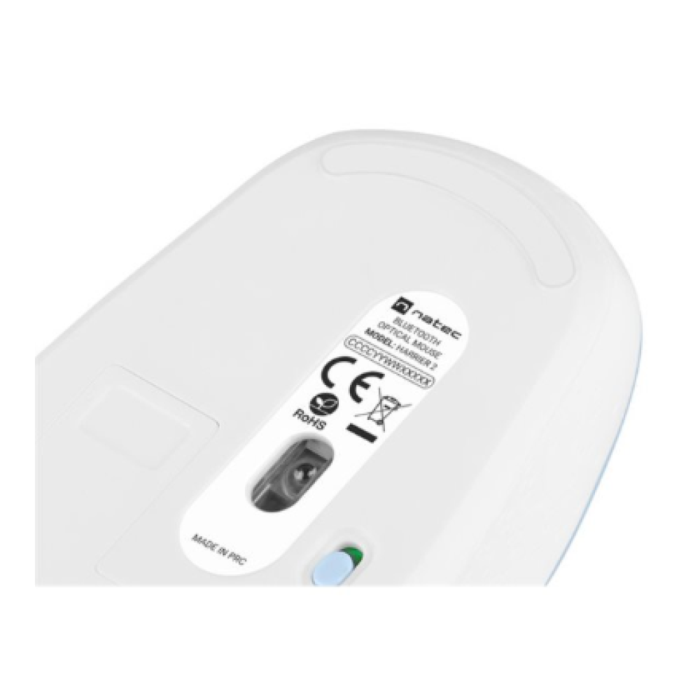 Natec , Mouse , Harrier 2 , Wireless , Bluetooth , White/Blue