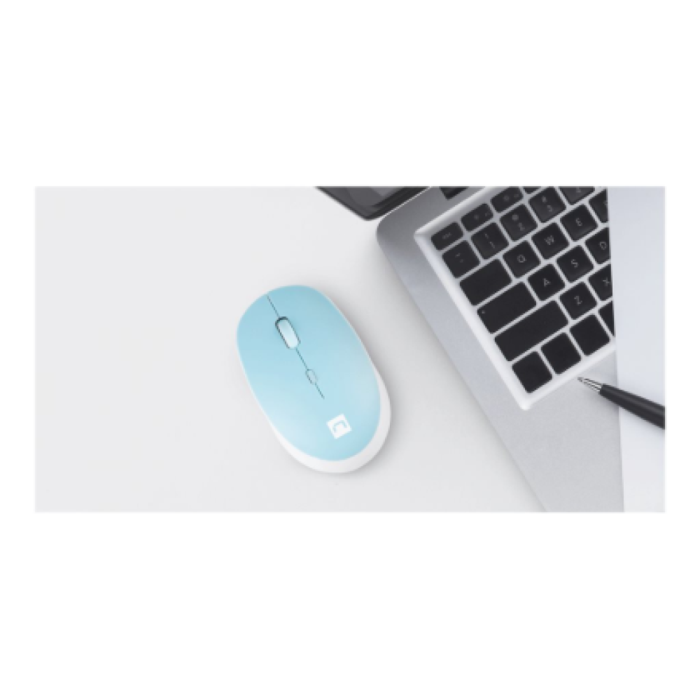 Natec , Mouse , Harrier 2 , Wireless , Bluetooth , White/Blue