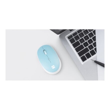 Natec , Mouse , Harrier 2 , Wireless , Bluetooth , White/Blue