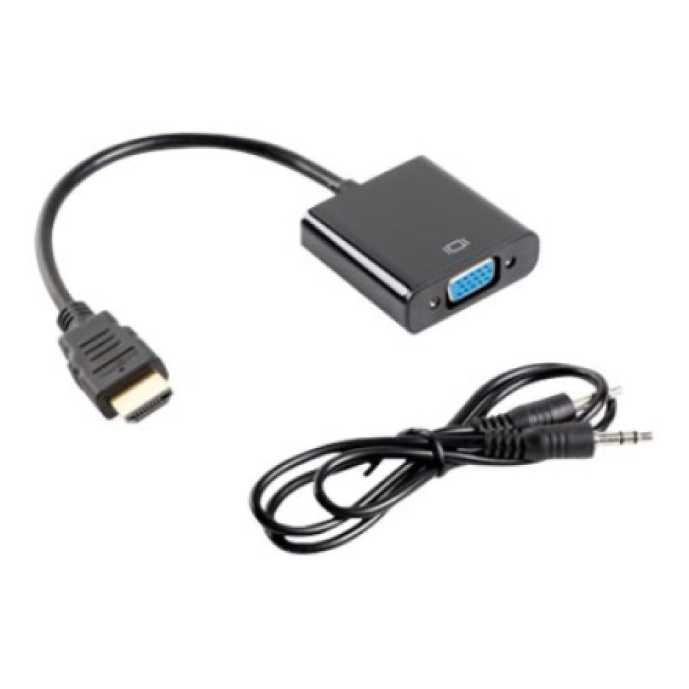 AD-0017-BK Lanberg HDMI, Mini Jack 3.5 mm, VGA Adapter , AD-0017-BK , 20 m