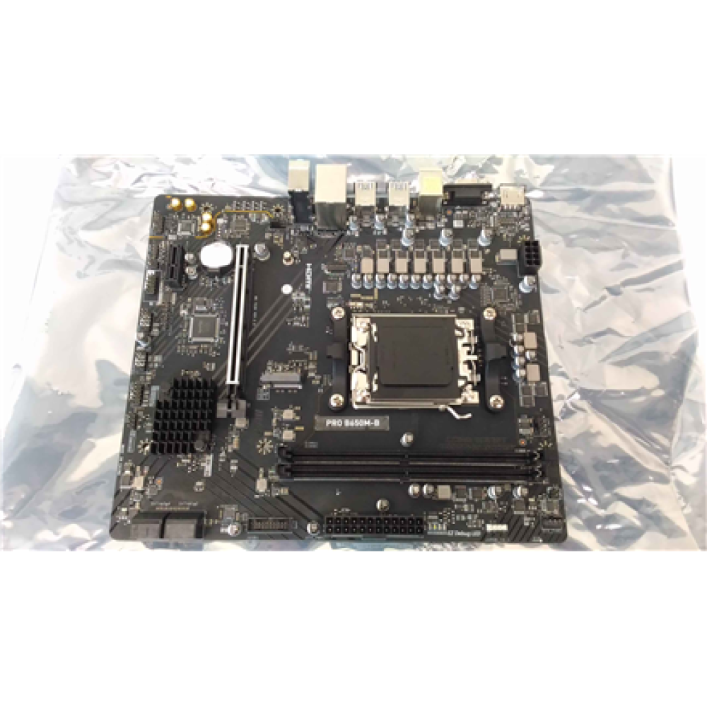 SALE OUT. MSI PRO B650M-B , MSI PRO B650M-B , Processor family AMD , Processor socket AM5 , DDR5 , Supported hard disk drive interfaces M.2, SATA , Number of SATA connectors 4 , USED, REFURBISHED, WITHOUT ACCESSORIES, ONLY BACKPANEL INCLUDED