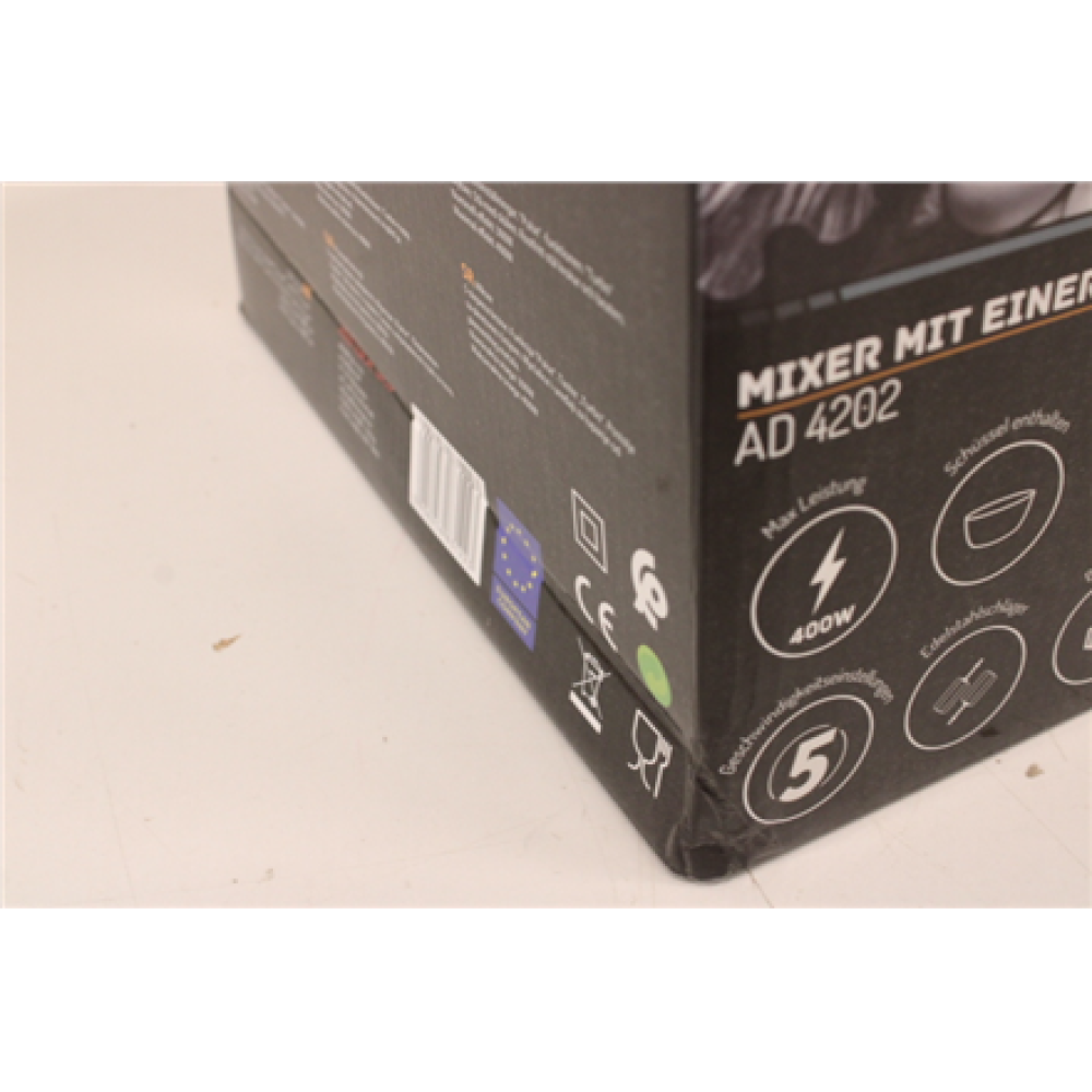 SALE OUT. , Adler , Mixer , AD 4202 , Mixer with bowl , 300 W , Number of speeds 5 , Turbo mode , White , DAMAGED PACKAGING