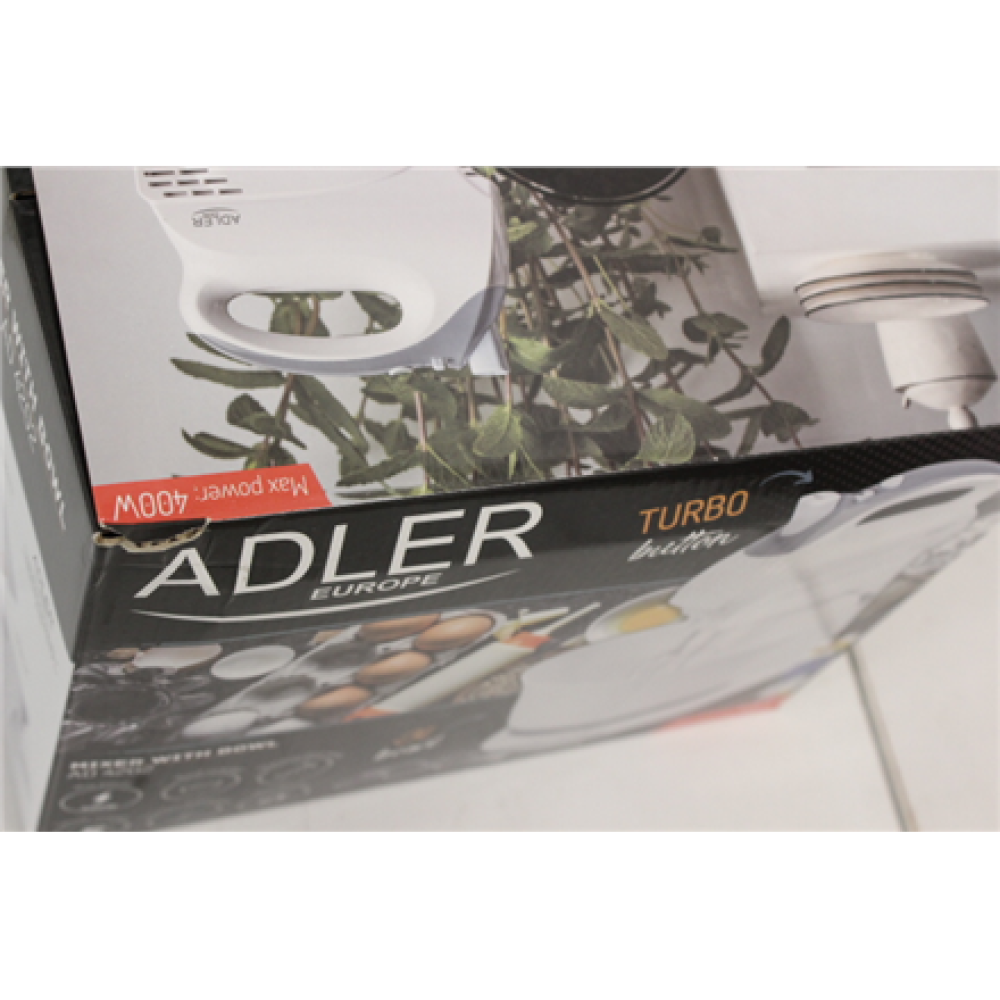 SALE OUT. , Adler , Mixer , AD 4202 , Mixer with bowl , 300 W , Number of speeds 5 , Turbo mode , White , DAMAGED PACKAGING