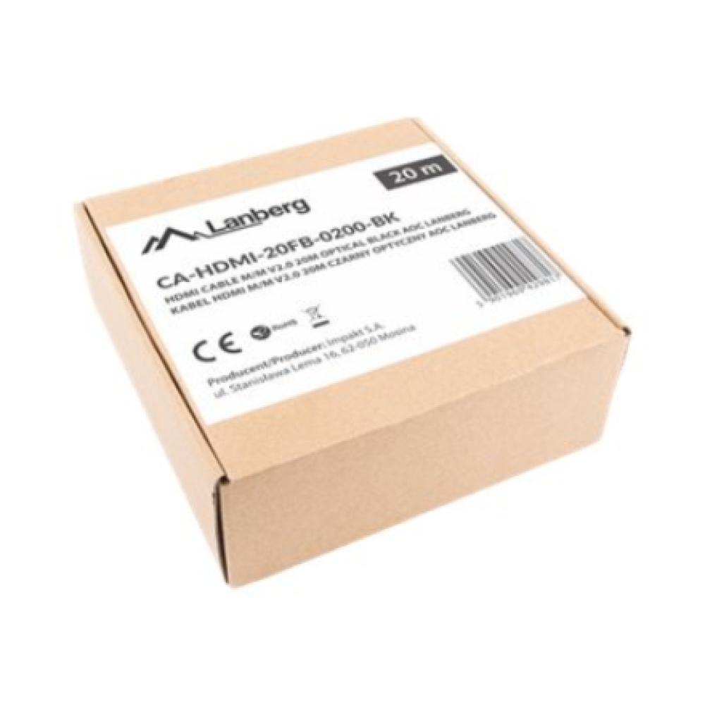 Lanberg HDMI V2.0 Cable , CA-HDMI-20FB-0200-BK , HDMi to HDMI , 20 m
