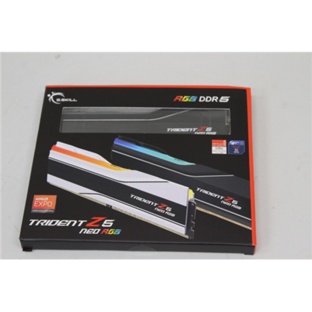 SALE OUT. G.Skill Trident Z5 Neo RGB DDR5 32GB (16GBx2) 30-38-38-96 6000 MT/s , G.Skill Trident Z5 Neo RGB , 32 Kit (16GBx2) GB , DDR5 , 6000 MHz , PC/server , Registered No , ECC No , DAMAGED PACKAGING