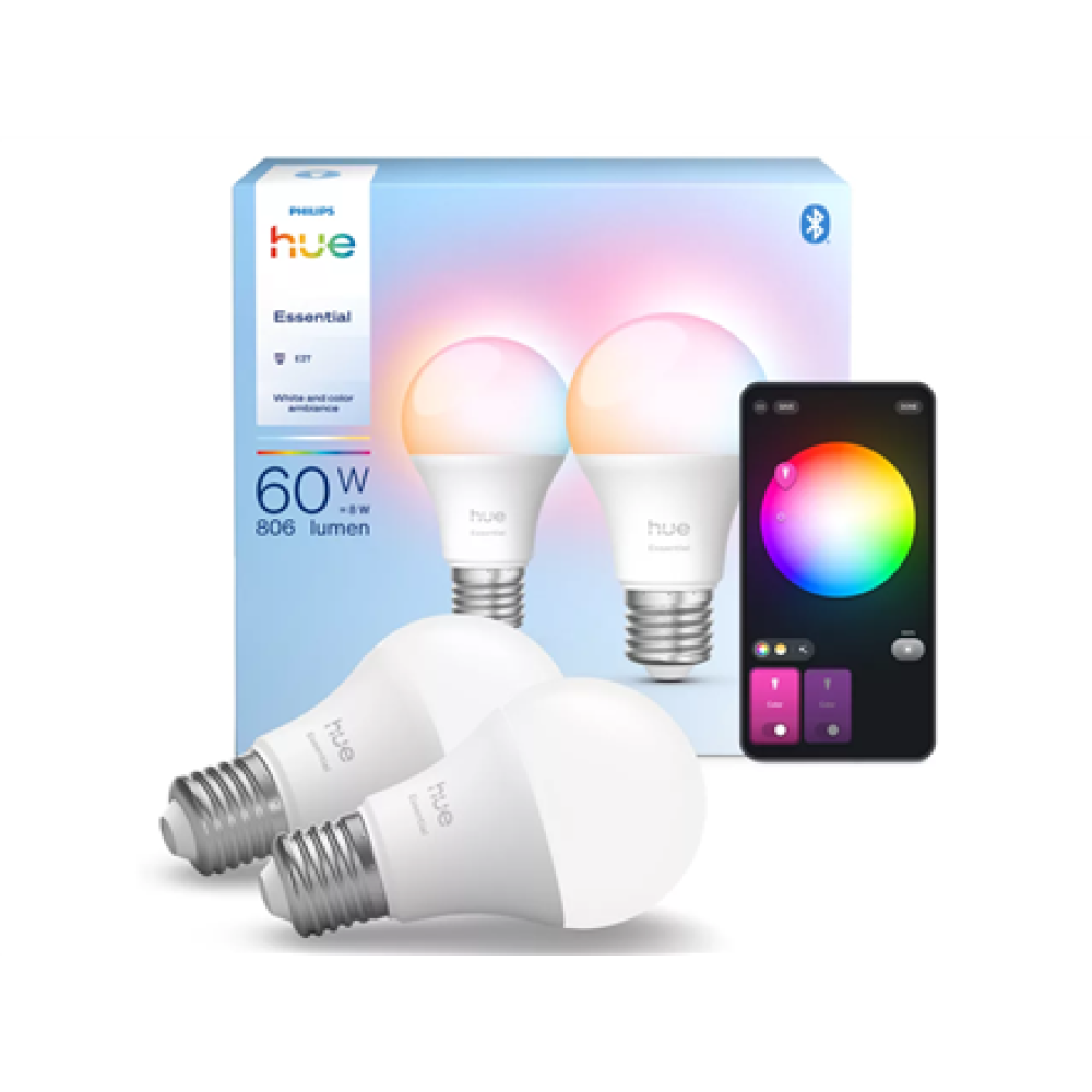 Philips Hue E WCA 806 A60 2P EU , E27 , 8 W , Bluetooth, Zigbee