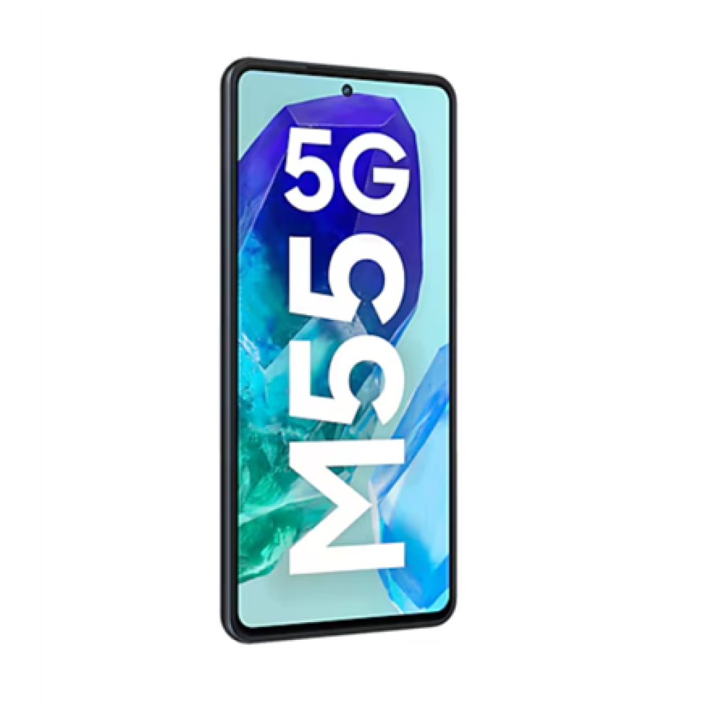 Samsung Galaxy , M55 , Black , 6.6 , Super AMOLED+ , 1080 x 2400 pixels , Qualcomm , Snapdragon 7 Gen 1 , Internal RAM 8 GB , 128 GB , microSDXC , Dual SIM , 4G , 5G , Main camera resolution 50+8+2 MP , Secondary camera resolution 50 MP , Android , 14 , 5