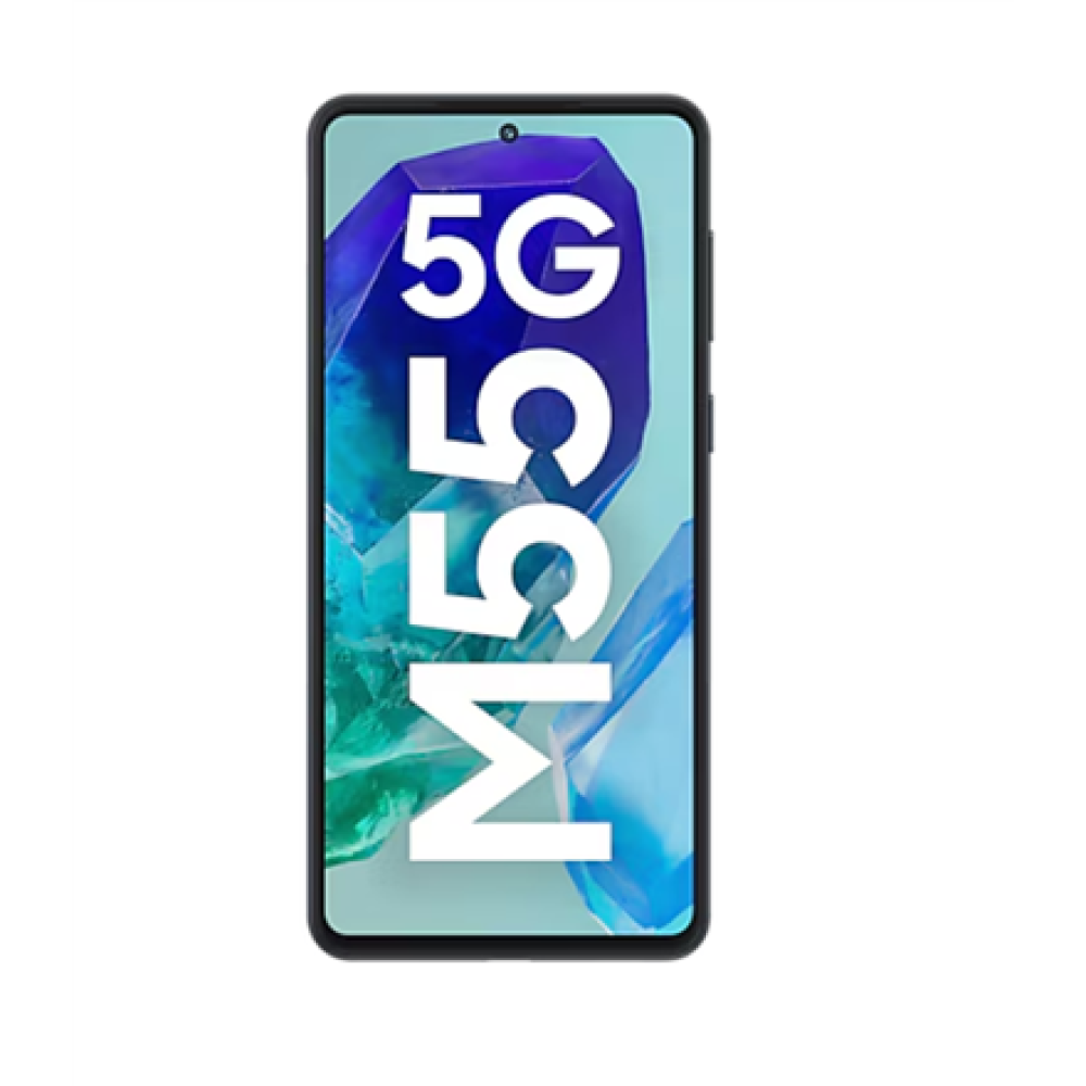Samsung Galaxy , M55 , Black , 6.6 , Super AMOLED+ , 1080 x 2400 pixels , Qualcomm , Snapdragon 7 Gen 1 , Internal RAM 8 GB , 128 GB , microSDXC , Dual SIM , 4G , 5G , Main camera resolution 50+8+2 MP , Secondary camera resolution 50 MP , Android , 14 , 5