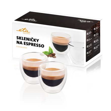 ETA , Espresso cups , ETA418193000 , For espresso coffee , 2 pc(s) , Dishwasher proof , Glass
