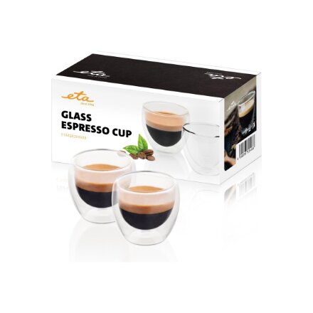 ETA , Espresso cups , ETA418193000 , For espresso coffee , 2 pc(s) , Dishwasher proof , Glass