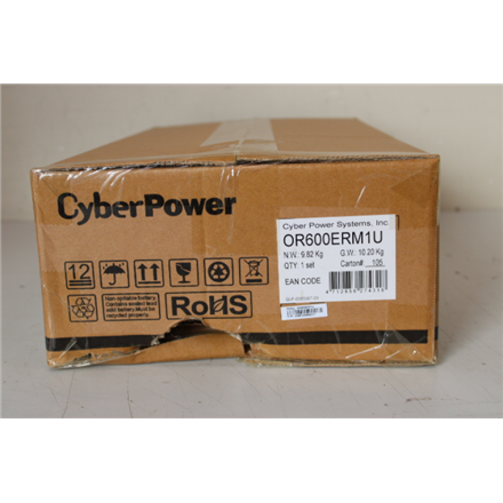 SALE OUT. CyberPower OR600ERM1U Smart App UPS Systems , CyberPower , Smart App UPS Systems , OR600ERM1U , 600 VA , 360 W , DAMAGED PACKAGING