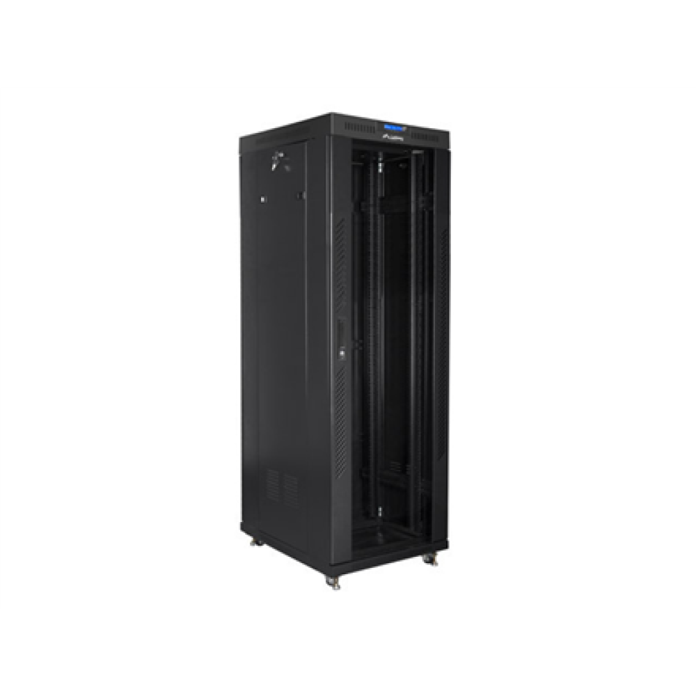 Lanberg , Rack cabinet 19 free-standing 37U/800x1000 (flat pack) with glass door, LCD , FF01-8037-12BL , Black