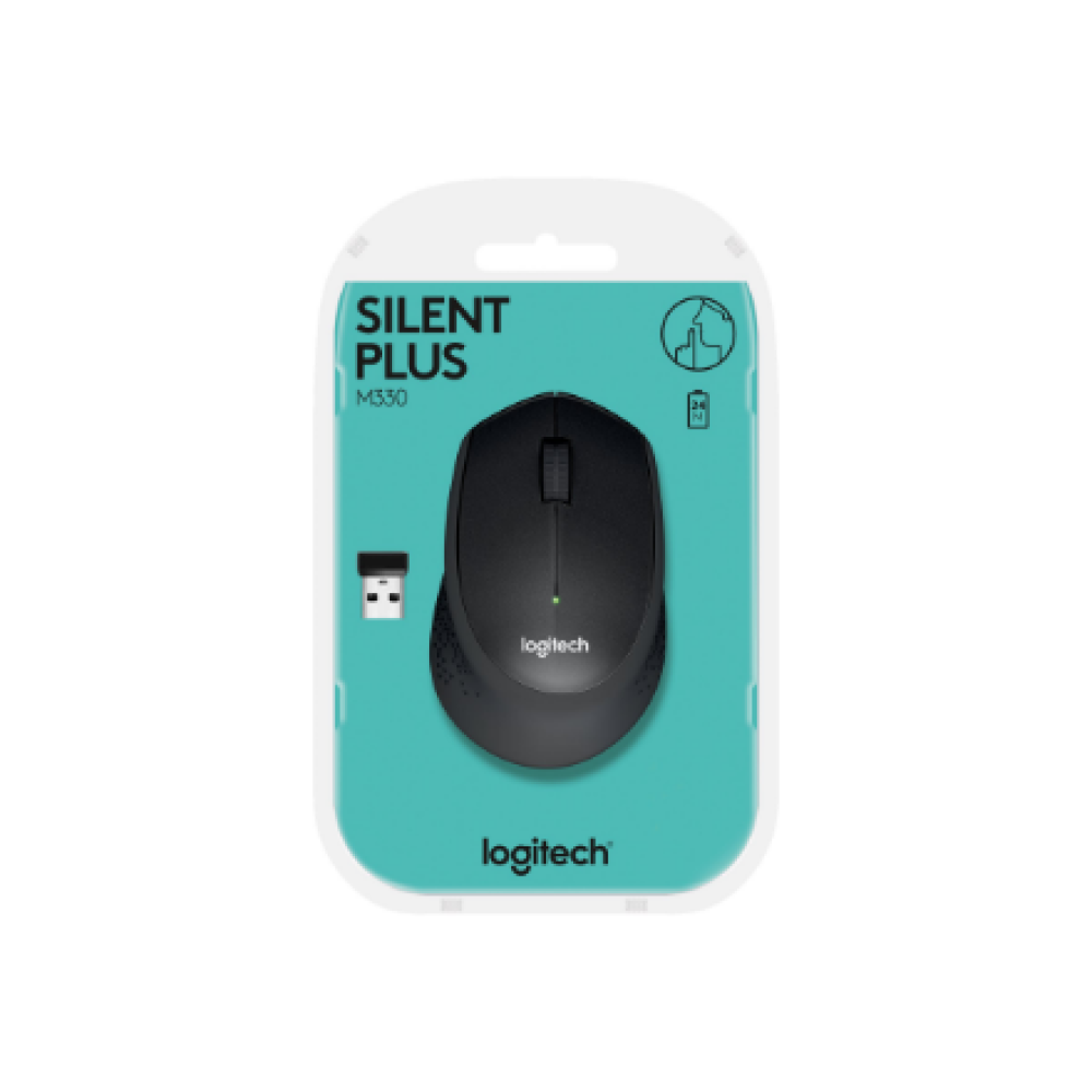Logitech , Mouse , M330 Silent Plus , Wireless , Black