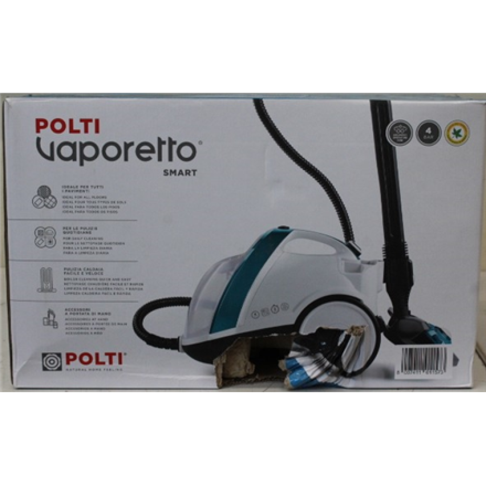 SALE OUT. , Polti , Steam cleaner , PTEU0277 Vaporetto Smart 100_T , Power 1500 W , Steam pressure 4 bar , Water tank capacity 2 L , White , DAMAGED PACKAGING , Warranty 24 month(s)