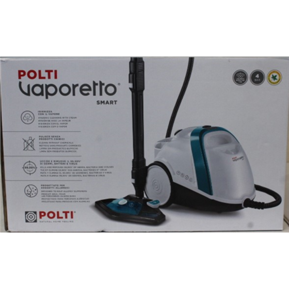 SALE OUT. , Polti , Steam cleaner , PTEU0277 Vaporetto Smart 100_T , Power 1500 W , Steam pressure 4 bar , Water tank capacity 2 L , White , DAMAGED PACKAGING , Warranty 24 month(s)