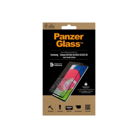 PanzerGlass , Samsung , Galaxy A52 , Black/Transparent , Antifingerprint screen protector