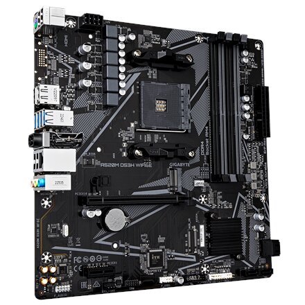 Gigabyte A520M DS3H WIFI6E , Processor family AMD , Processor socket AM4 , DDR4 , Supported hard disk drive interfaces SATA, M.2 , Number of SATA connectors 4