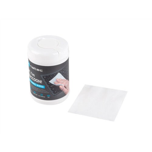 Natec Cleaning Wipes, Raccoon, 10x10 cm, 100-pack , Natec , Cleaning Wipes , NSC-1796 , Wet